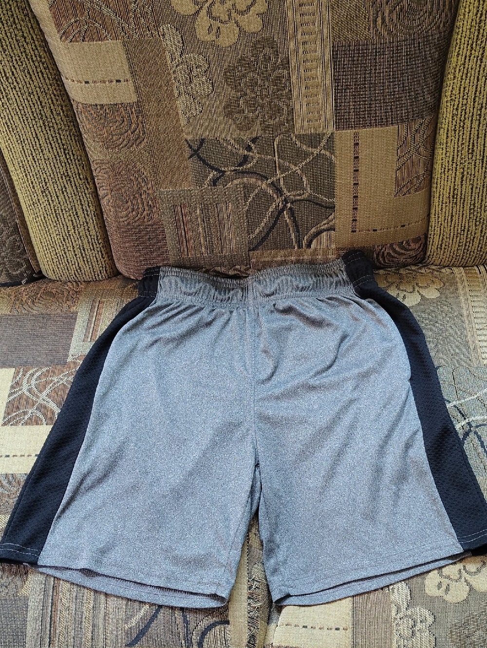 Game Time Grey Athletic Shorts with Black Side Panels
